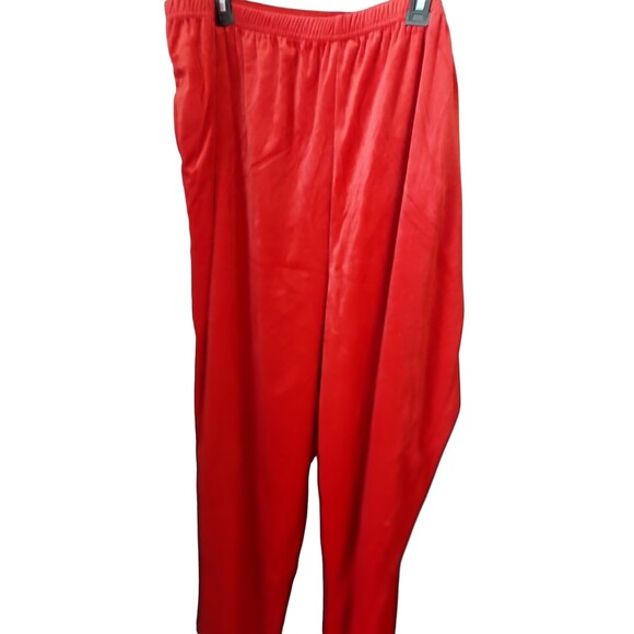 Vintage Anthony Richards Women's 3X Red Velour Pullover Sweatshirt & Pants Set - Picture 3 of 12